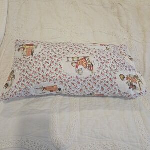 Vintage Holly Hobbie Pillowcase & Pillow Red & White